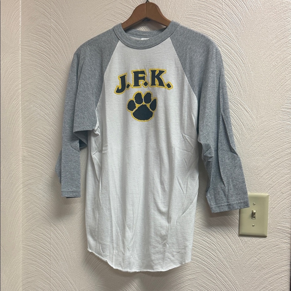 Gray and White J.F.K. Raglan Shirt